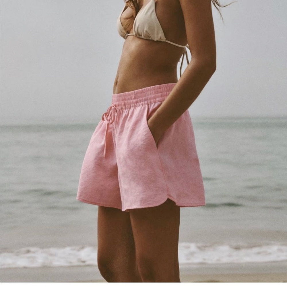 Zara Pink Shorts with Drawstring Waistband